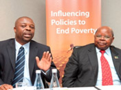 Jerry Vilakazi, Chief Executive Officer of Business Unity South Africa with Former President Benjamin Mkapa at the B4D Pathfinder launch