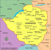 Map of Zimbabwe